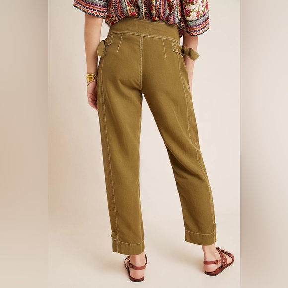 Anthropologie Jackson Tapered Utility Pants Size US 8P Green Joggers - Picture 4 of 13